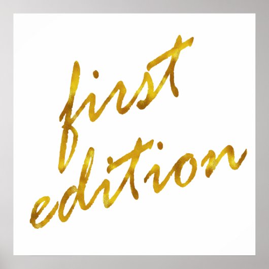 初版引用文フェイク金箔金属デザイン ポスター (正面)