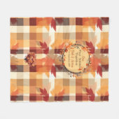 初秋：秋リースとプレイド名&日付 フリースブランケット (正面(横))