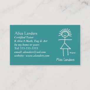 初等家庭教師先生チョークスティック図 名刺