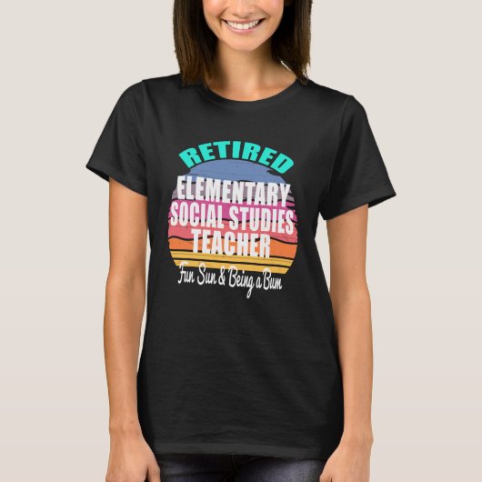 初等退職した社会勉強先生A退職 Tシャツ (正面)