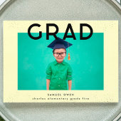 初等黒黄文字モダン2枚フォトグラード 案内状