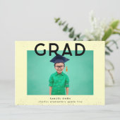 初等黒黄文字モダン2枚フォトグラード 案内状 (スタンド正面)