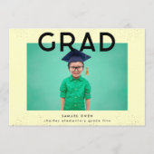 初等黒黄文字モダン2枚フォトグラード 案内状 (正面)