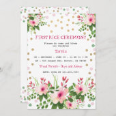 初米式 ブラッシュピンクの花柄 アンナプラシャン 招待状 (正面/裏面)