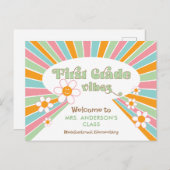 初級70年代レトロ先生へようこそ ポストカード (正面/裏面)