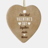 初素朴期バレンタインデーのカップル セラミックオーナメント (右)