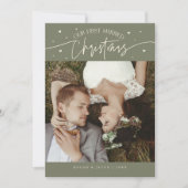 初結婚クリスマス 新婚フォト セージグリーン シーズンカード (正面)