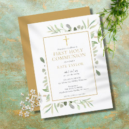 初聖体拝領式の招待状 グリーナリー インビテーションポストカード
