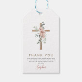 初聖餐式ピンクローズ ギフトタグ (正面)