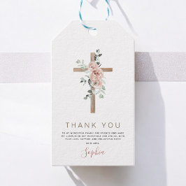 初聖餐式ピンクローズ ギフトタグ