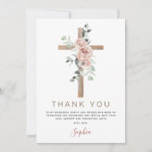 初聖餐式ピンクローズ サンキューカード (正面)