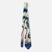 初花と塔の沢滝国芳素晴らし ネクタイ (裏面)