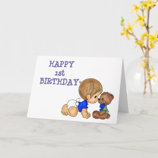 **初誕生日おめでとうございます"特別男の赤ちゃんカード カード (黄色い花)