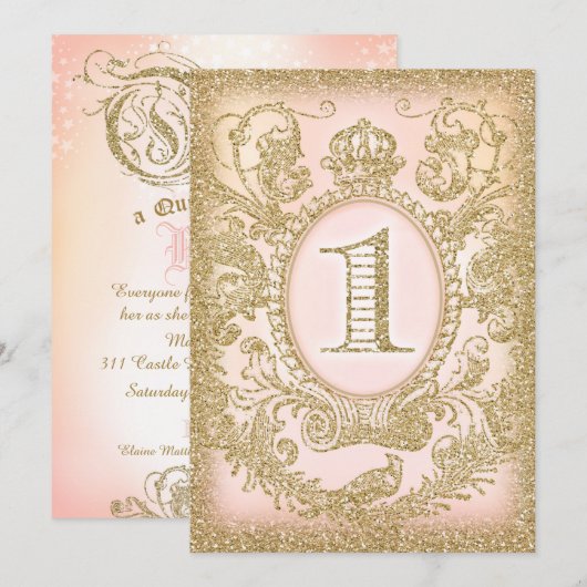 初誕生日の女王 招待状 (正面/裏面)