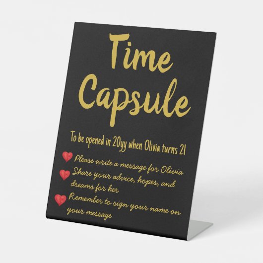 初誕生日時カプセル希望の台座 台座サイン (正面)