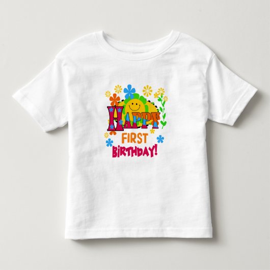 初誕生日Tシャツとギフトの喜び トドラーTシャツ (正面)
