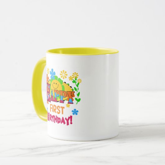 初誕生日Tシャツとギフトの喜び マグカップ (正面左)
