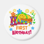 初誕生日Tシャツとギフトの喜び マグネット (正面)