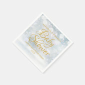 初雪のカップルのベビーシャワー スタンダードカクテルナプキン (角)
