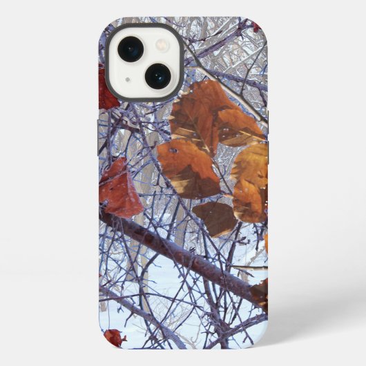 初雪の冬のカモフラージュスタイル iPhoneケース (裏面)