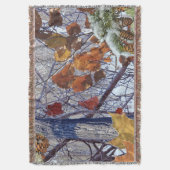 初雪の冬のカモフラージュデコール スローブランケット (正面縦)