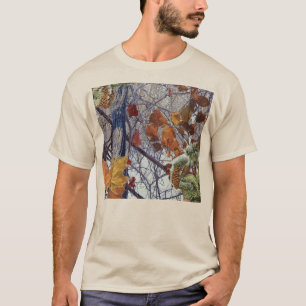 初雪の冬のカモフラージュデコール Tシャツ