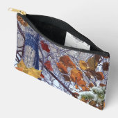 初雪の冬のシーンCamouflage 絵画's アクセサリーポーチ (見開き)