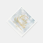 初雪の冬のベビー散水/シャワー スタンダードカクテルナプキン (角)