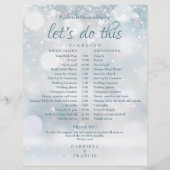 初雪の冬の結婚式のスケジュールのタイムライン (正面)