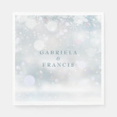 初雪の冬の結婚式エレガント スタンダードランチョンナプキン (正面)
