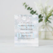 初雪の結晶 結婚式のご案内カード 案内ポストカード (スタンド正面)