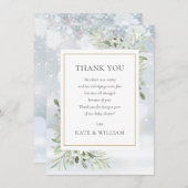 初雪の緑の赤ちゃんシャワー詩 サンキューカード (正面/裏面)