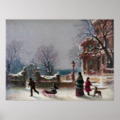 初雪クリスマスシーンのアーカイブプリント ポスター (正面)
