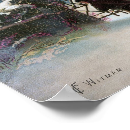 初雪クリスマスシーンのアーカイブプリント ポスター (角)