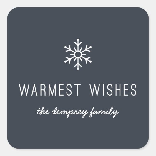 初雪シール – ネイビー スクエアシール (正面)