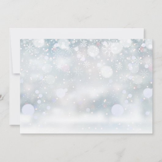 初雪バプテスマ《キリスト教》洗礼式や命名式写真 サンキューカード (裏面)