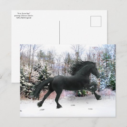 「初雪走」 ポストカード (正面/裏面)