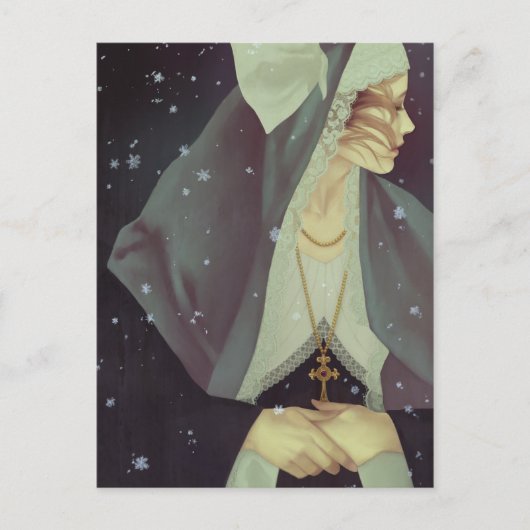 「初雪」はがき ポストカード (正面)