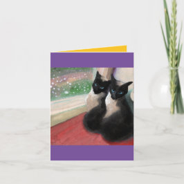 初雪 – クリスマス猫ちゃんホリデーカード シーズンカード