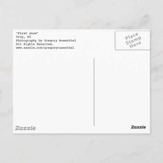 初雪 ポストカード (裏面)