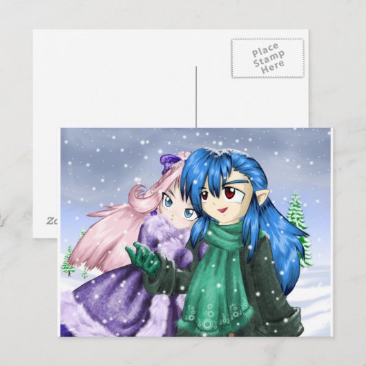 初雪 ポストカード (正面/裏面)