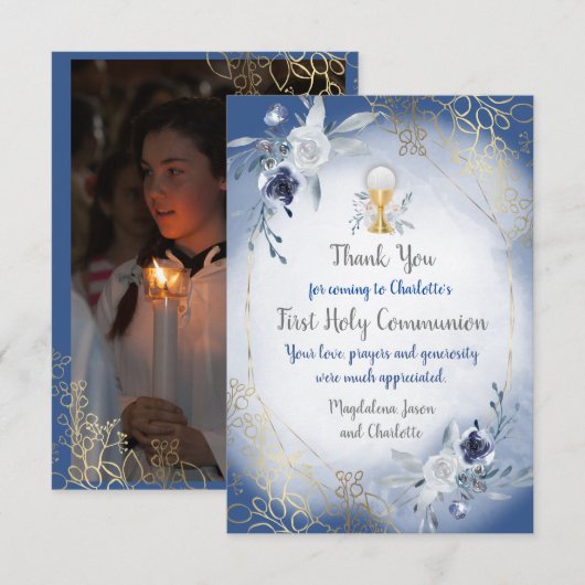 初領聖体写真 感謝カード 招待状 (正面/裏面)