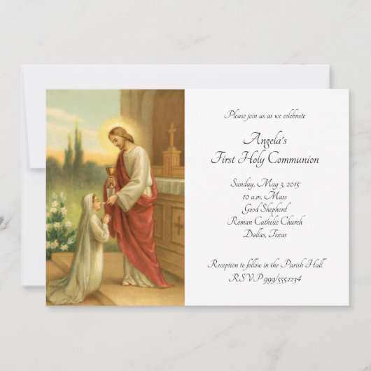 初領聖体招待状：あらゆるものにおける聖体拝領 招待状 (正面)