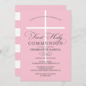 初領聖体招待状 ブルー 招待状 (正面/裏面)