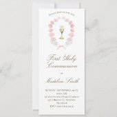 初領聖体 ピンクの芍薬 招待状 (正面)