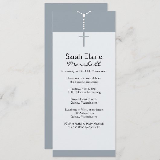 初領聖体 招待状 (正面/裏面)