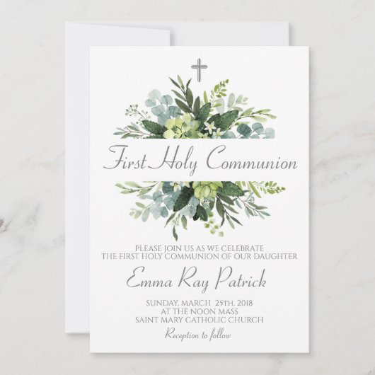 初領聖体 招待状 (正面)