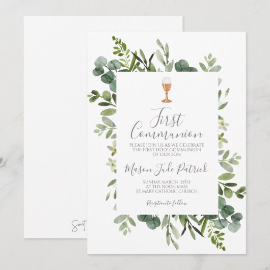 初領聖体 招待状 (正面/裏面)
