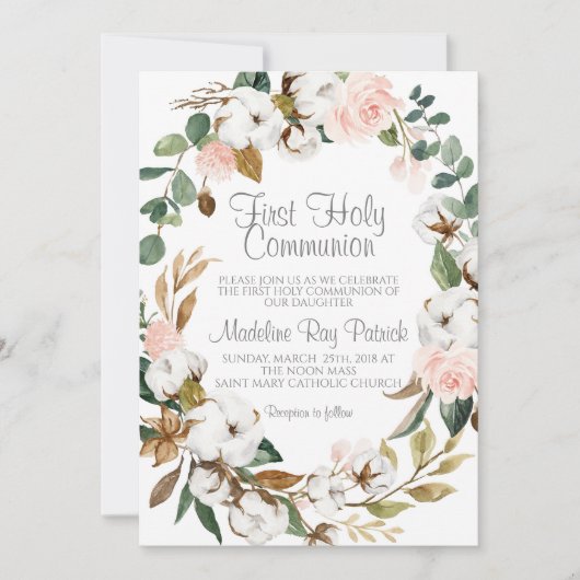 初領聖体 招待状 (正面)