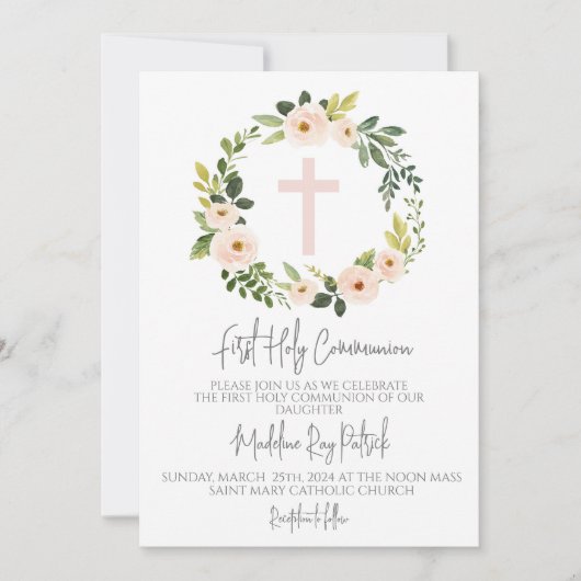 初領聖体 招待状 (正面)